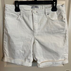 Code Bleu Women's SoHo Bermuda Rolled Cuff Stretch Shorts, White, Sz 14P